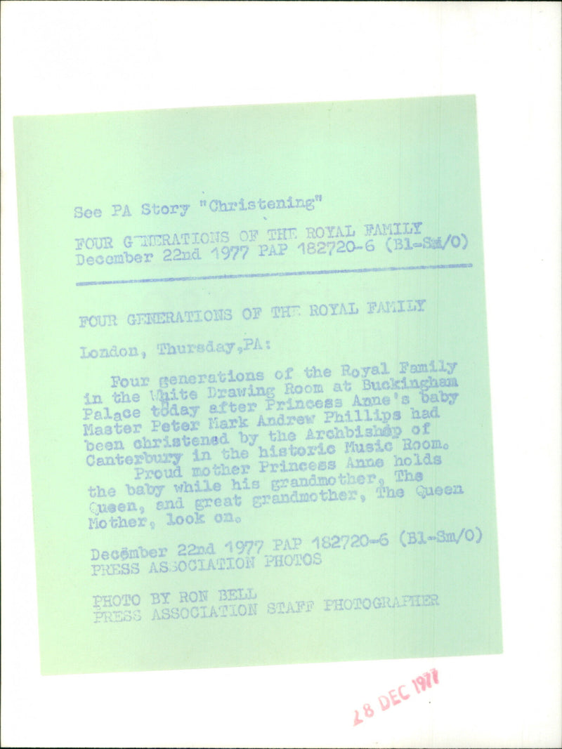 Princess Anne and her baby - Vintage Photograph