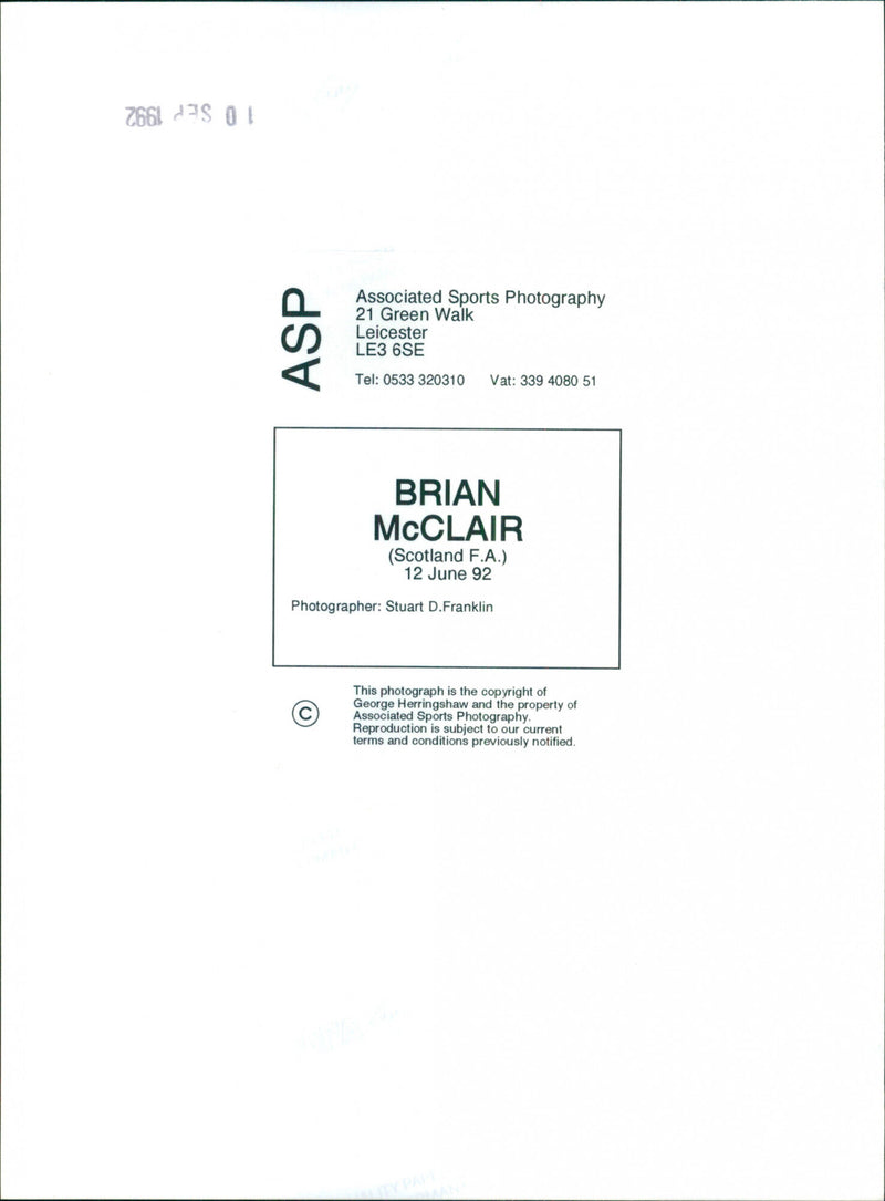 Brian McClair - Vintage Photograph