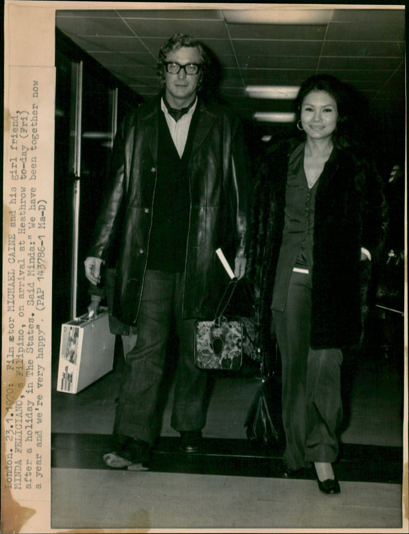 Michael Caine and Minda Feliciano - Vintage Photograph