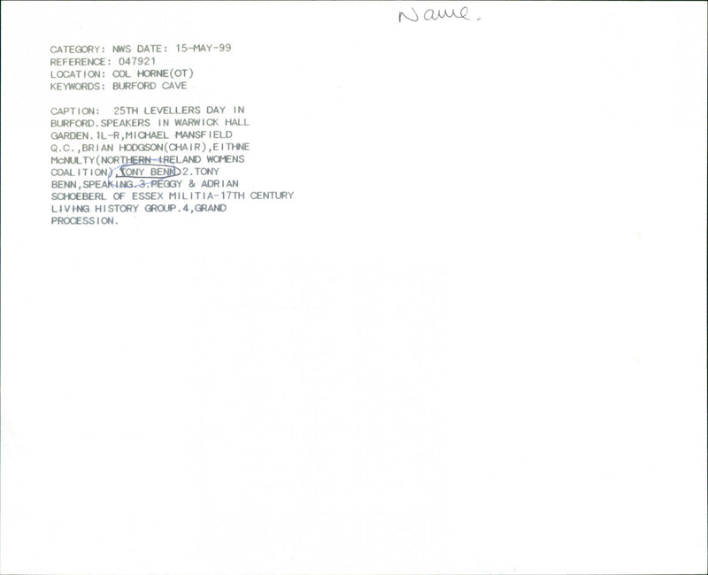 Tony Benn - Vintage Photograph