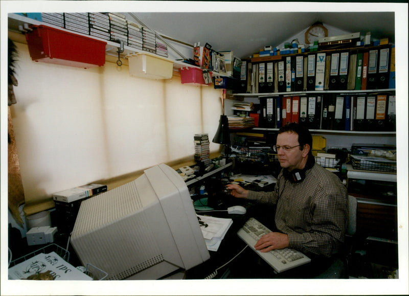 Professor Simon Bearder Ph.D studies the sounds of animals in the wild. - Vintage Photograph