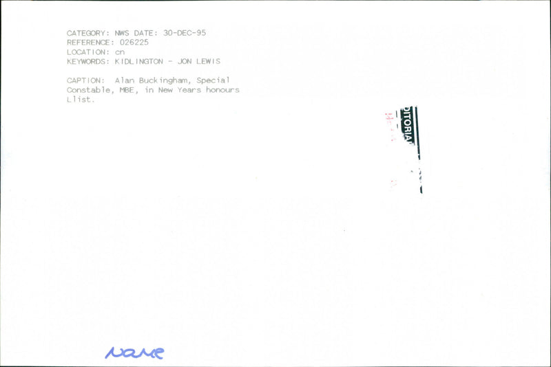 Alan Buckingham - Vintage Photograph