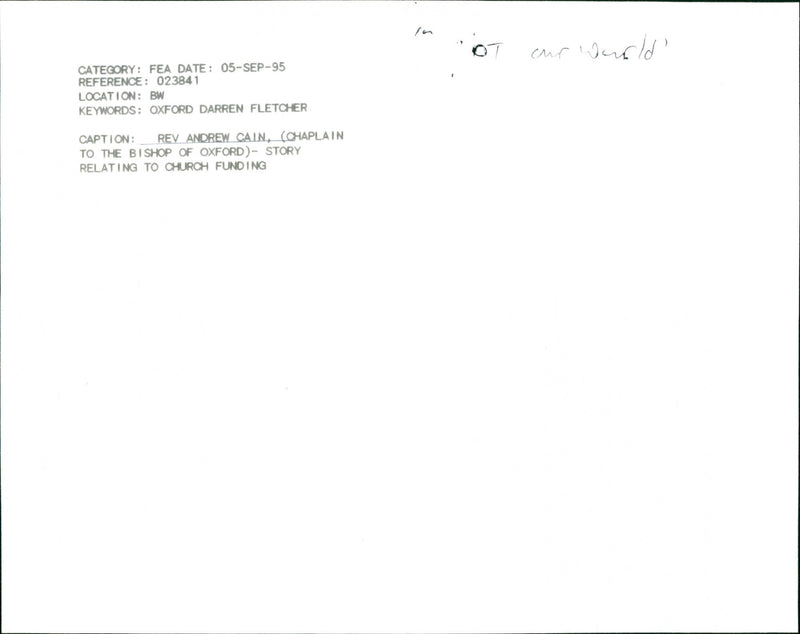 Rev. Andrew Cain - Vintage Photograph