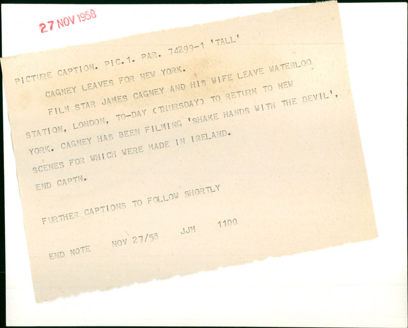 James Cagney - Vintage Photograph