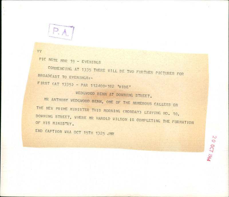 Tony Benn - Vintage Photograph