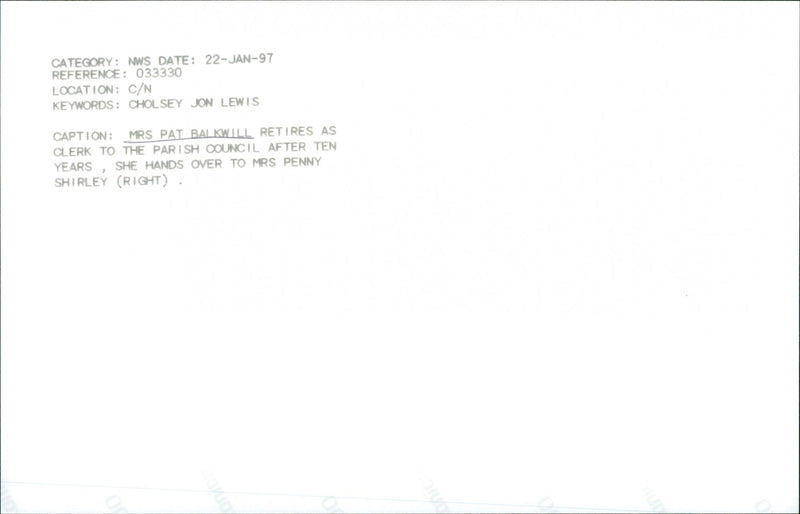 Pat Balkwill - Vintage Photograph