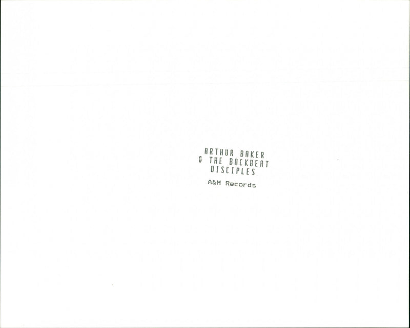 Arthur Baker and The Backbeat Disciples - Vintage Photograph