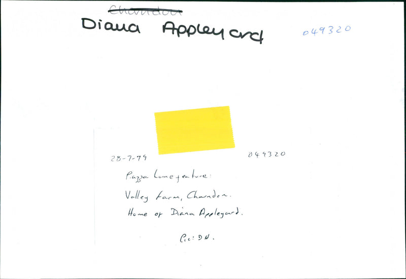 Diana Appleyard - Vintage Photograph