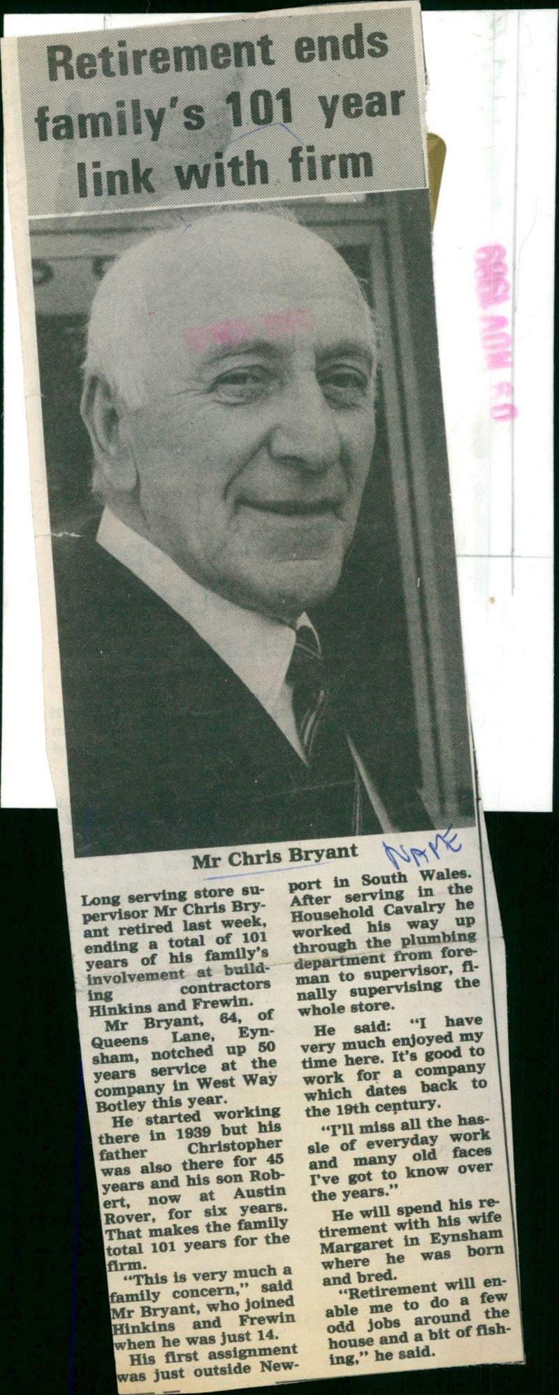 Chris Bryant - Vintage Photograph