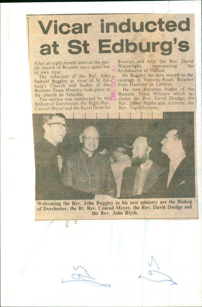 Rev. John Baggley, Rev Conrad Meyer, Rev. David Dredge, Rev John Blyth - Vintage Photograph