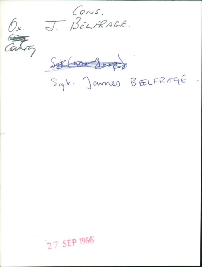 James Belfrage - Vintage Photograph