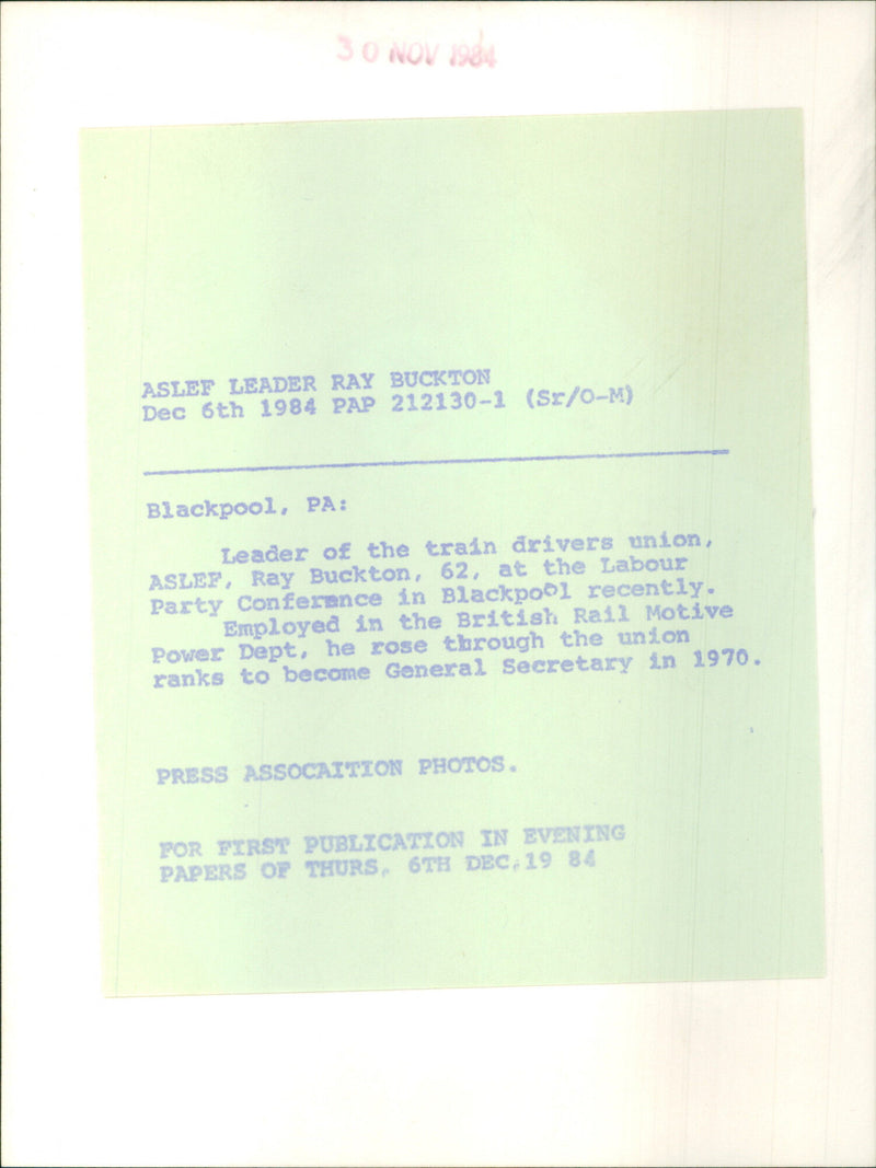 Ray Buckton - Vintage Photograph