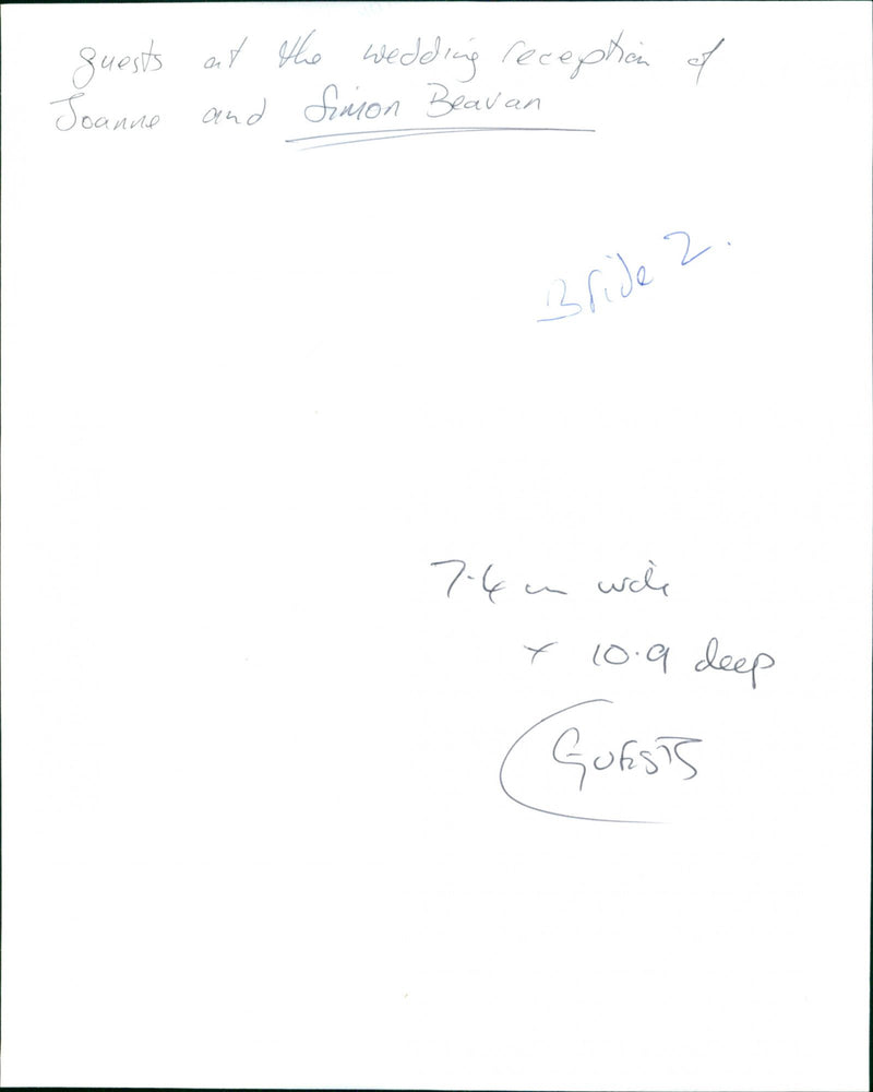 Wedding of Joanne and Simon Beavan - Vintage Photograph