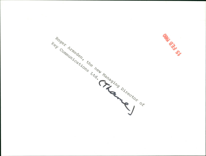 Roger Armsden - Vintage Photograph