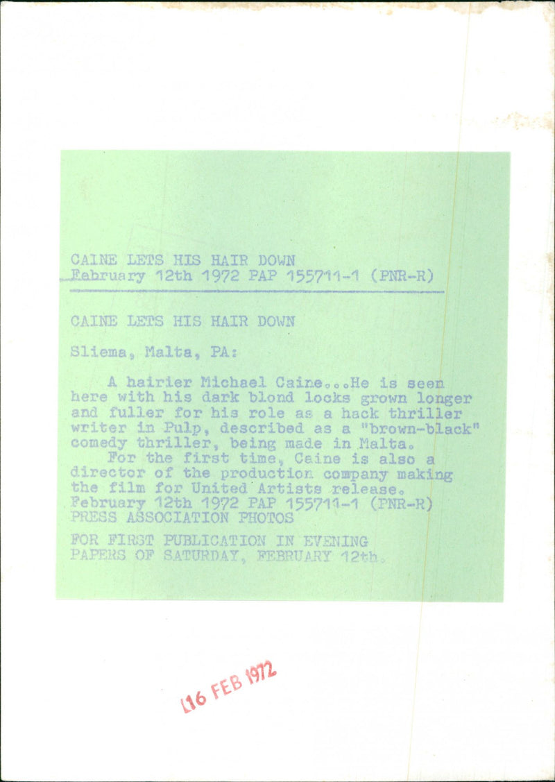 Michael Caine in Malta - Vintage Photograph