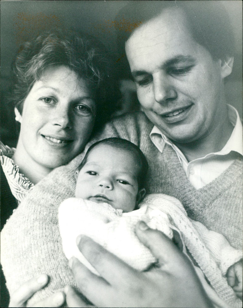 Tony Baldry MP and Wife, Catherine with Son, Edward James - Vintage Photograph