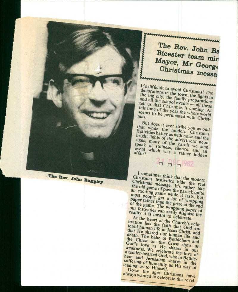 Rev. John Baggley - Vintage Photograph