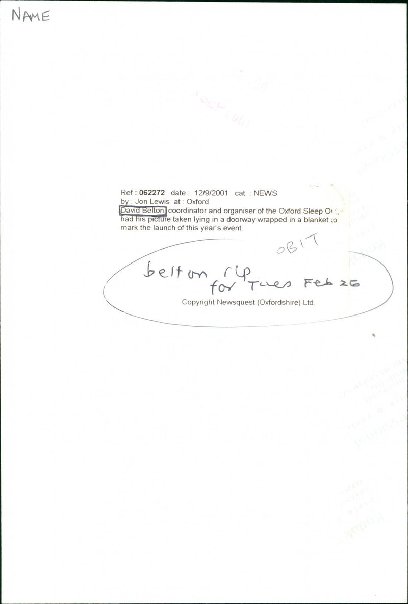 David Belton - Vintage Photograph