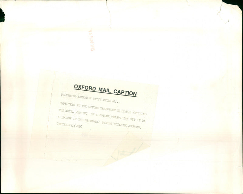 Employees Watching the Royal Wedding - Vintage Photograph