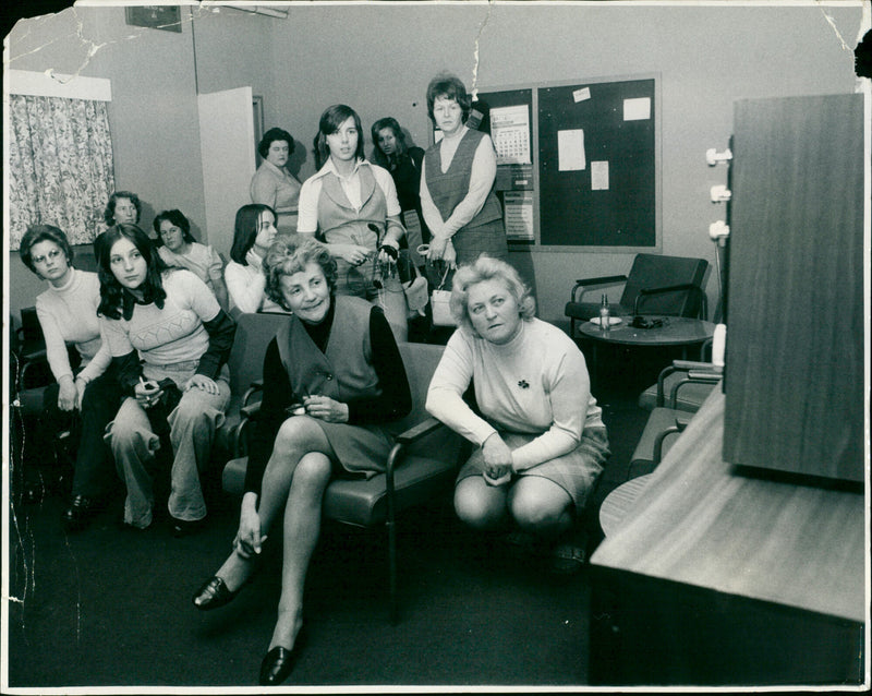 Employees Watching the Royal Wedding - Vintage Photograph