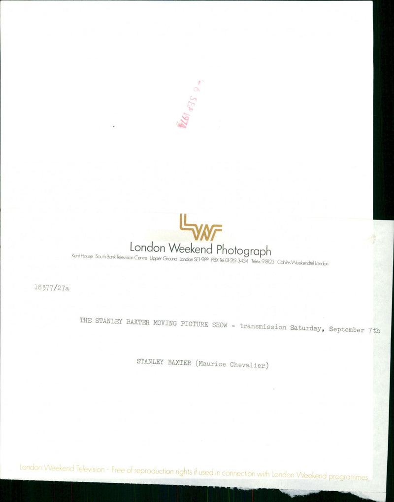 Stanley Baxter - Vintage Photograph