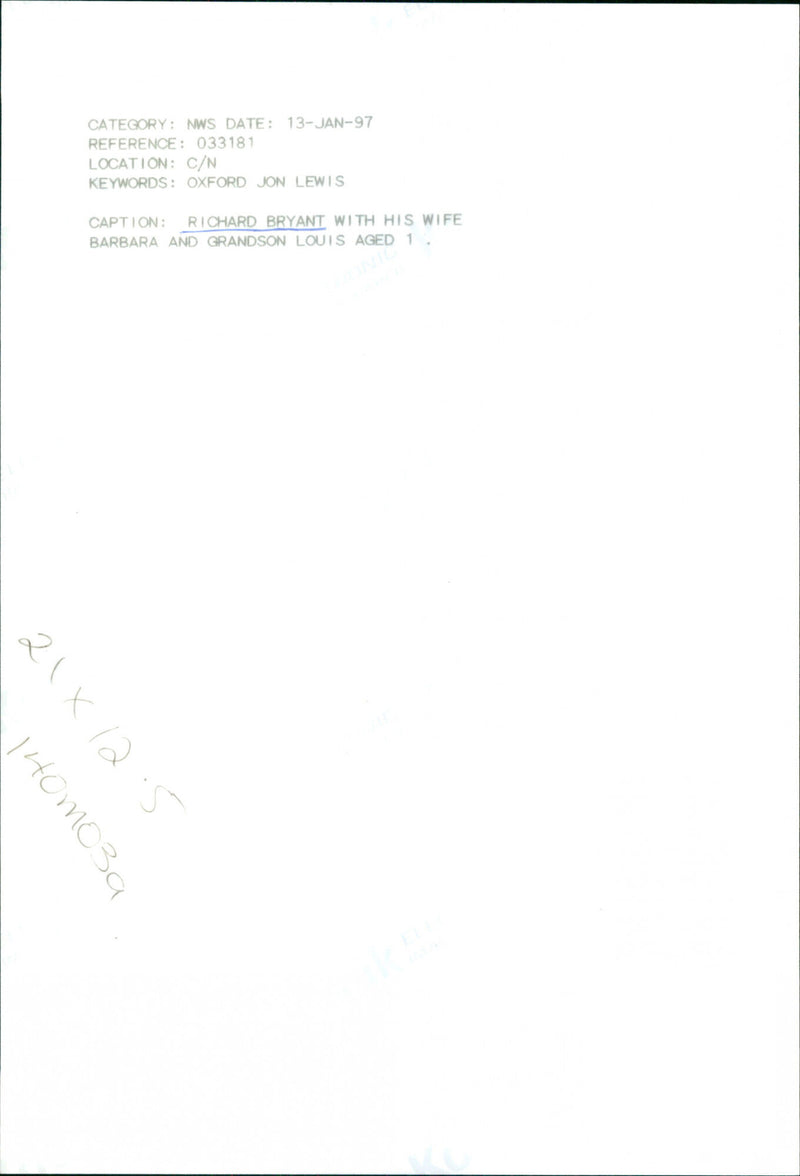 Richard Bryant with Wife, Barbara and Grandson Louis - Vintage Photograph