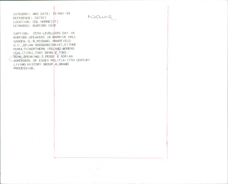 Tony Benn - Vintage Photograph