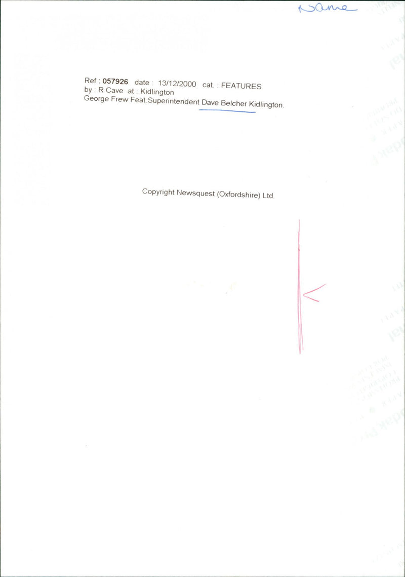 Dave Belcher - Vintage Photograph