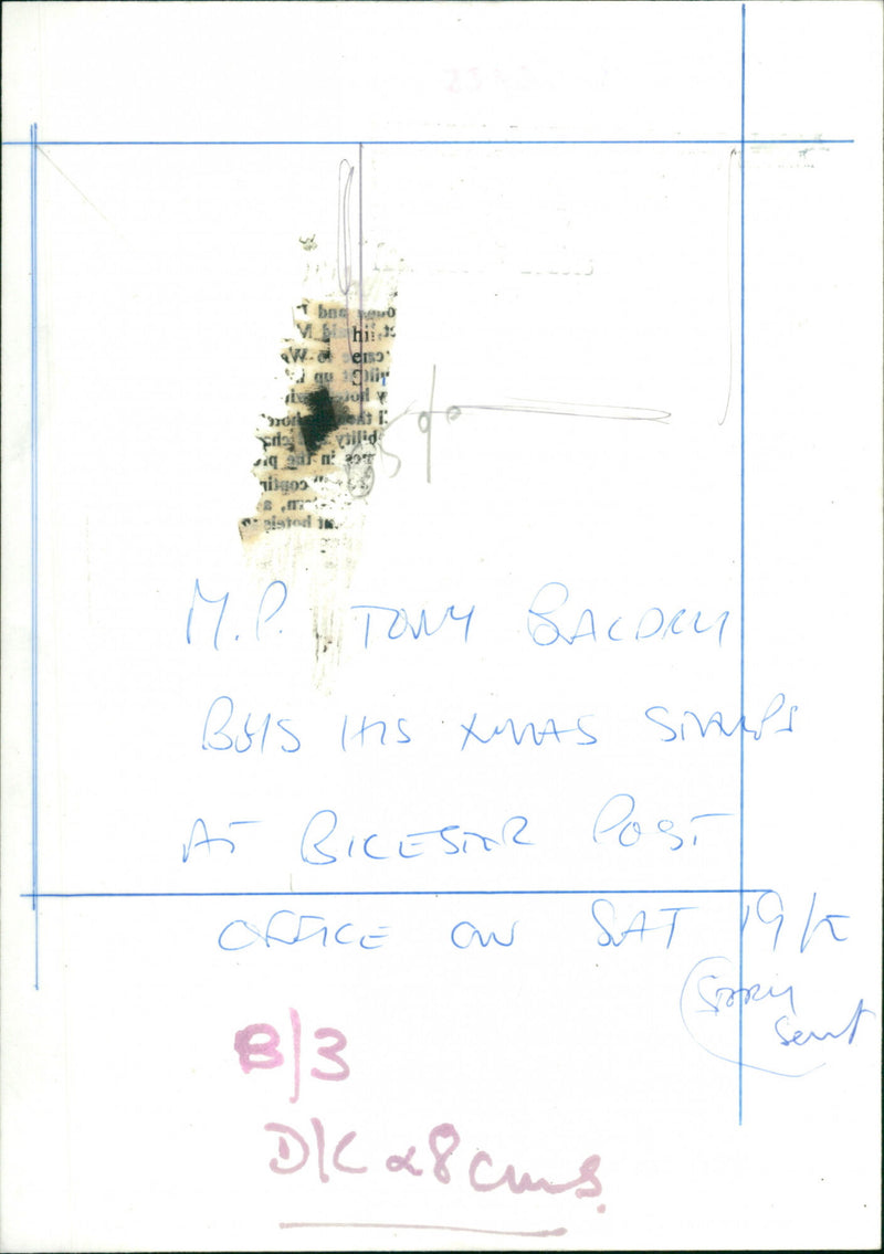 Tony Baldry MP - Vintage Photograph