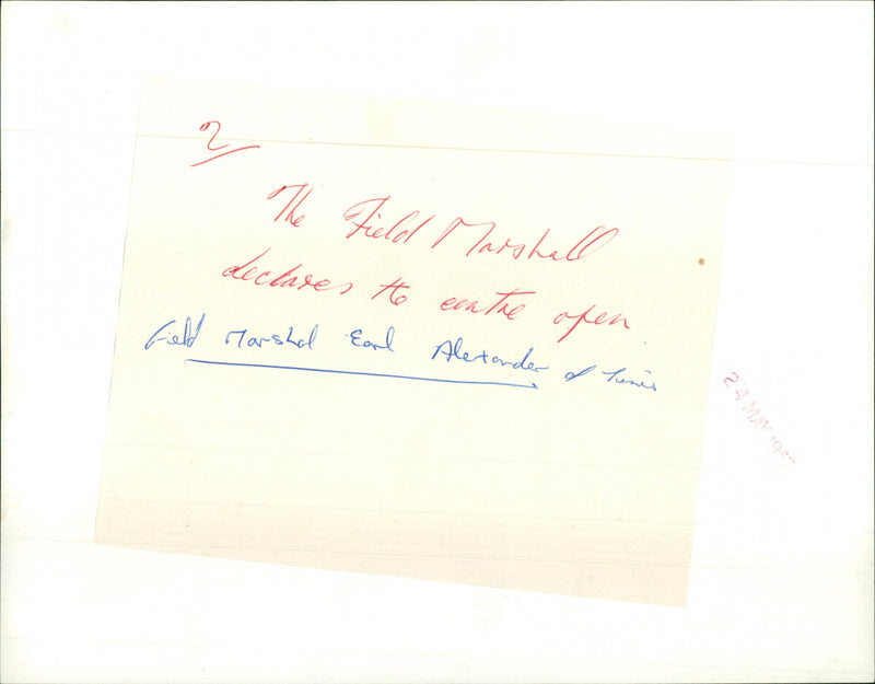 Field Marshal Earl Alexander of Tunis - Vintage Photograph