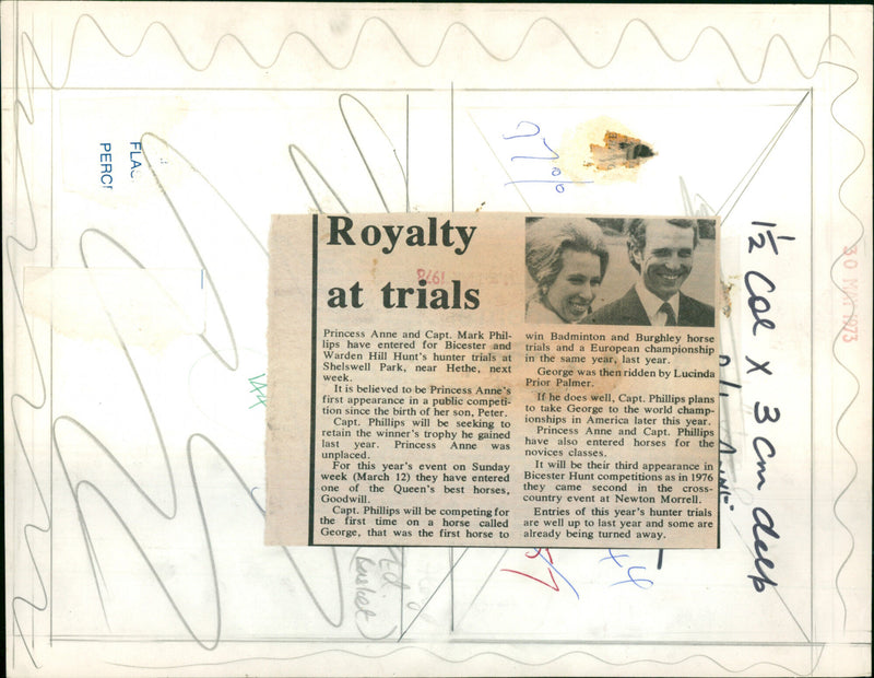 Lt. Mark Phillips and Princess Anne - Vintage Photograph