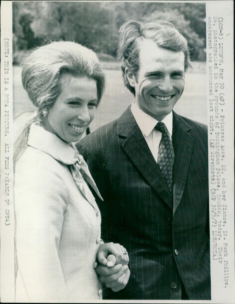 Lt. Mark Phillips and Princess Anne - Vintage Photograph