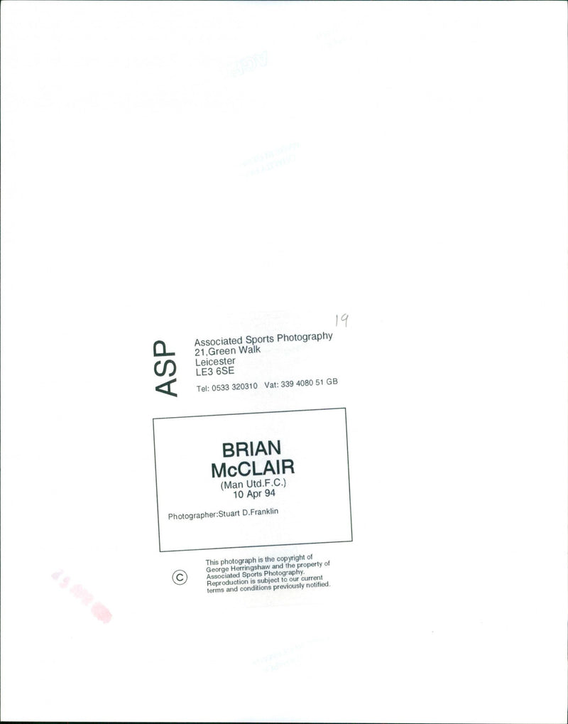 Brian McClair - Vintage Photograph