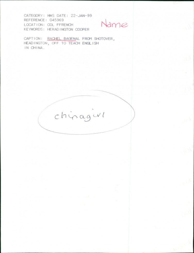 Rachel Bagenal - Vintage Photograph