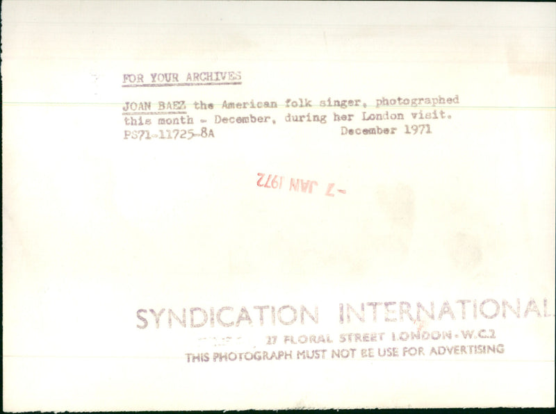 Joan Baez - Vintage Photograph
