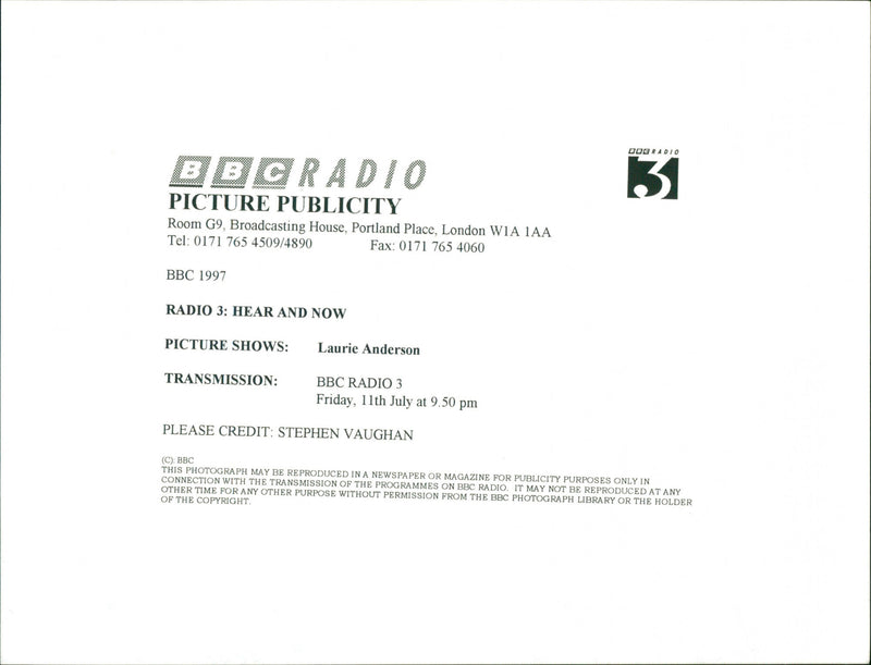 Laurie Anderson - Vintage Photograph