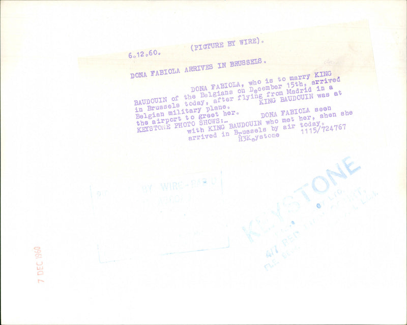 Dona Fabiola with King Baudouin - Vintage Photograph