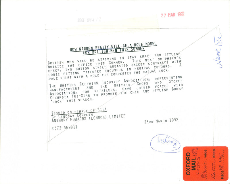 Warren Beatty - Vintage Photograph