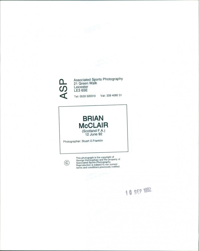 Brian McClair - Vintage Photograph