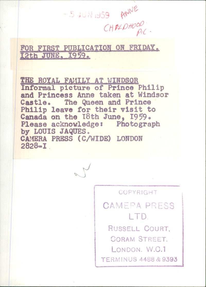 Prince Philip & Princess Anne - Vintage Photograph