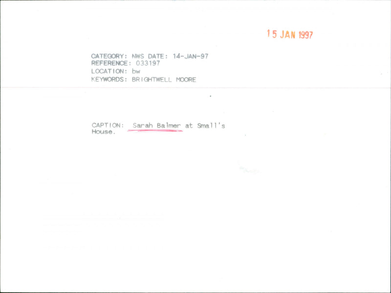 Sarah Balmer - Vintage Photograph