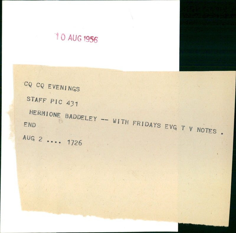 Hermione Baddeley - Vintage Photograph