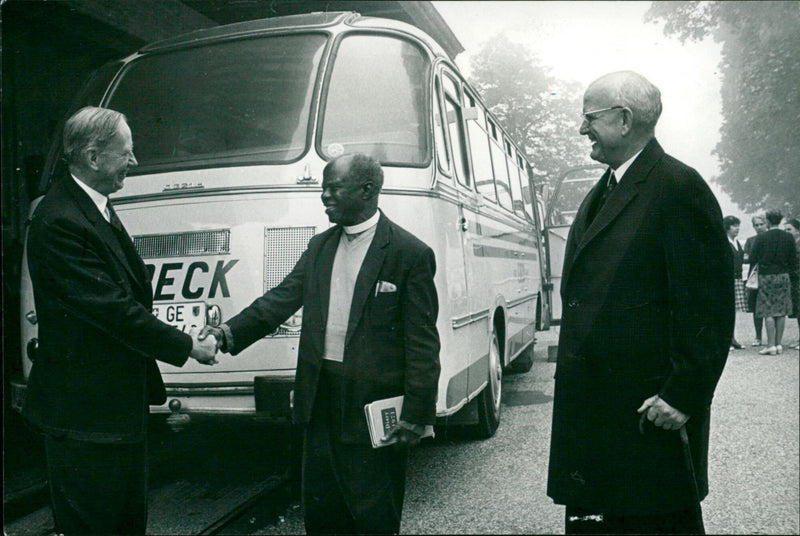 Rev. W. Basil Buckland greets Rt. Rev. I.S. Kale - Vintage Photograph