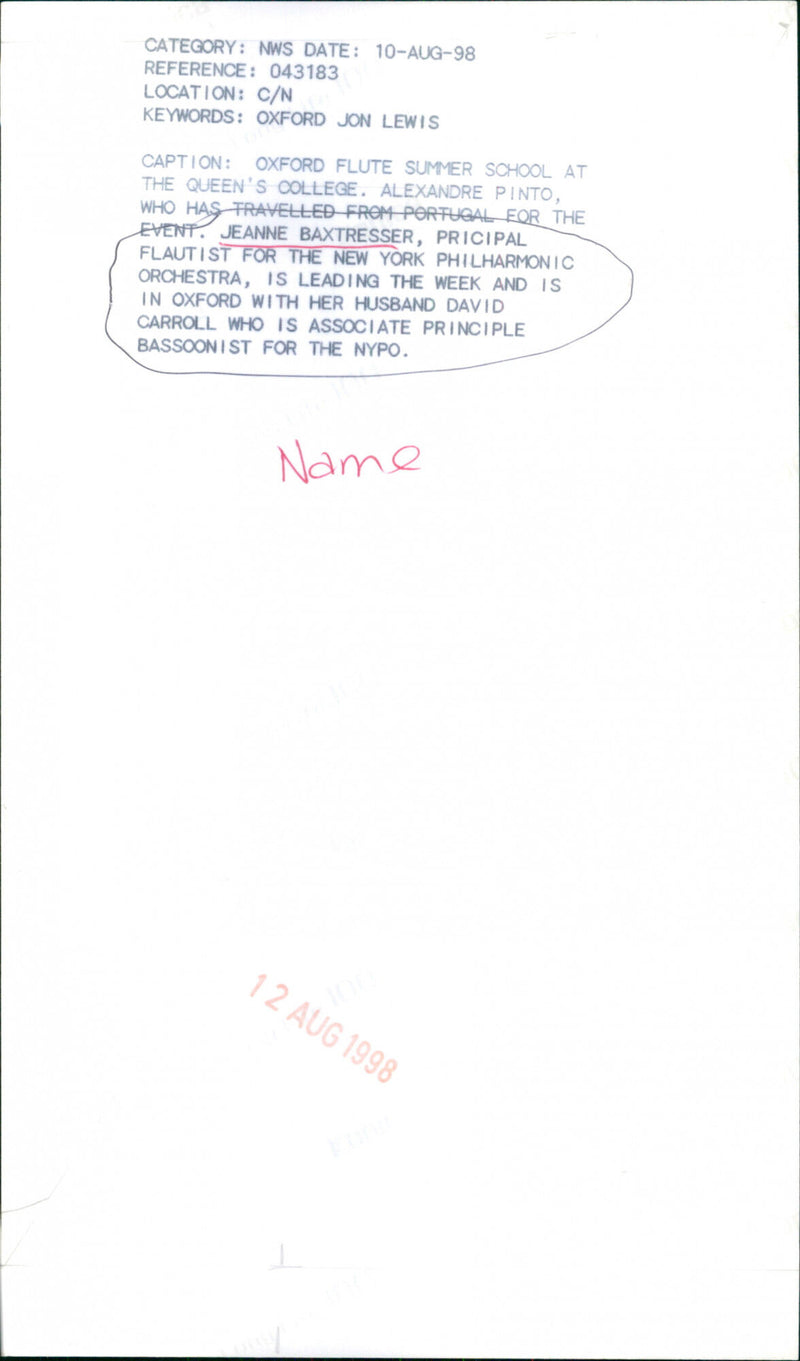 Jeanne Baxtresser - Vintage Photograph