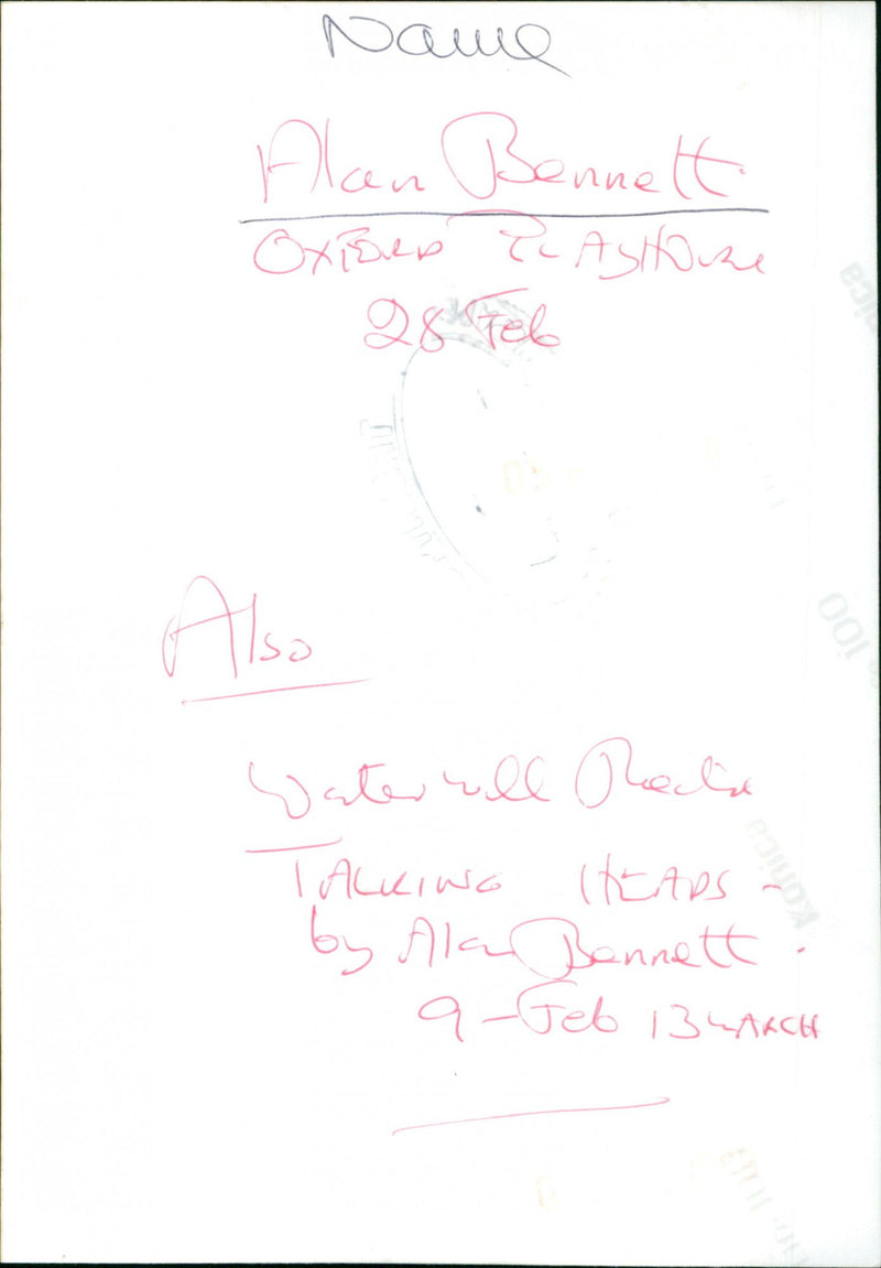 Alan Bennett - Vintage Photograph