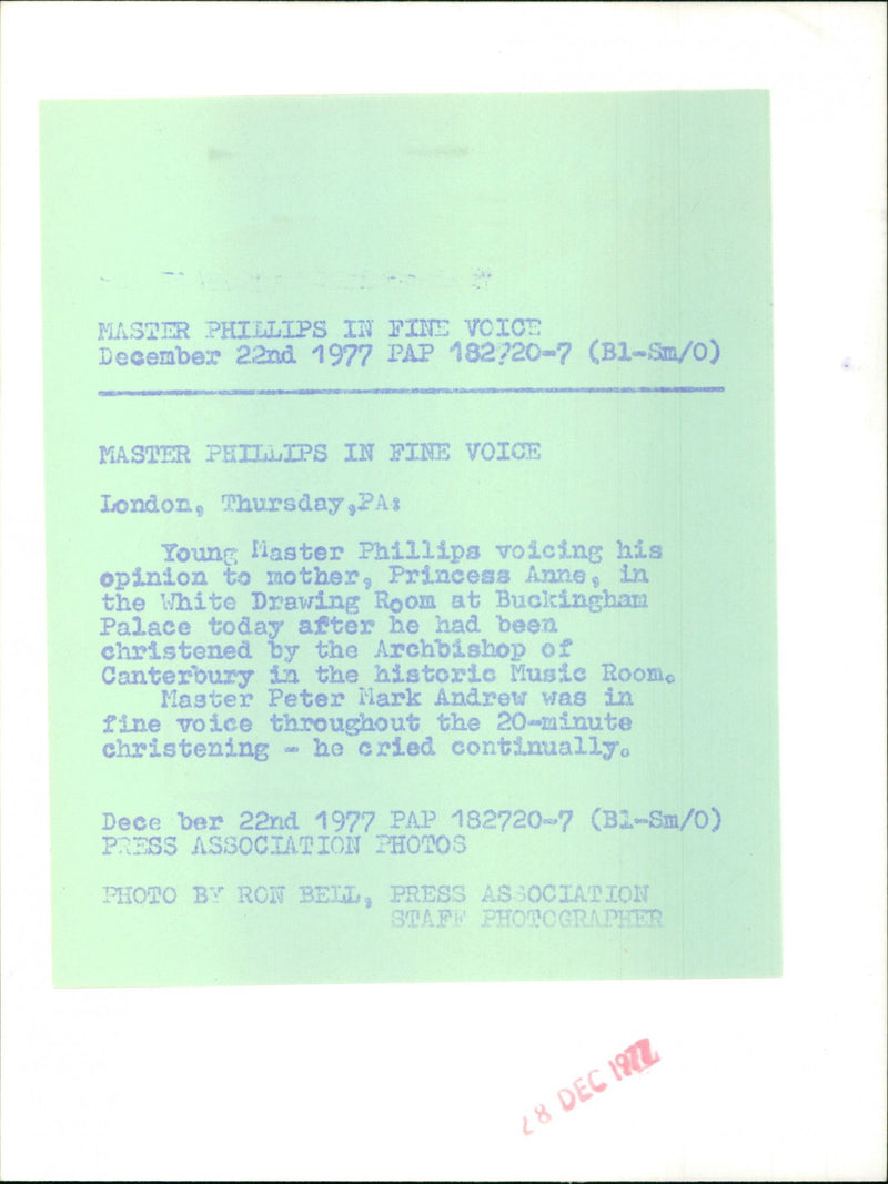 Princess Anne and her baby - Vintage Photograph