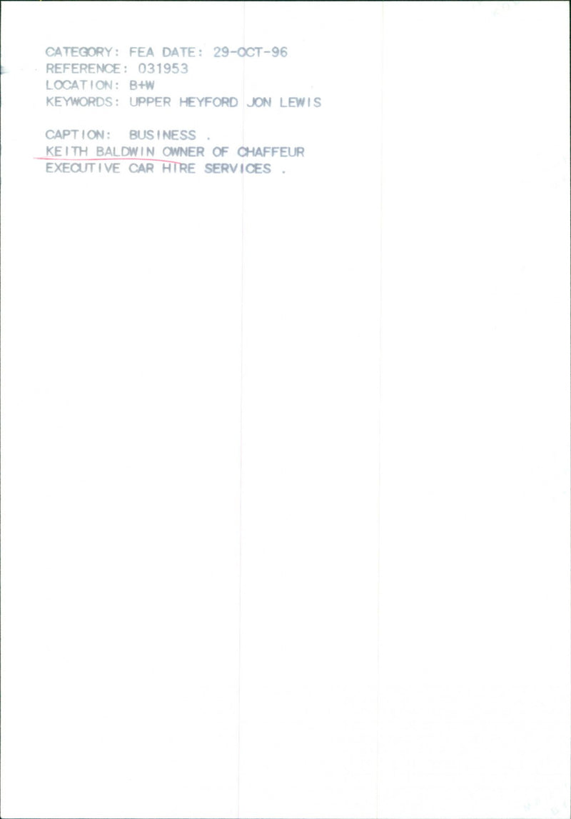 Keith Baldwin - Vintage Photograph