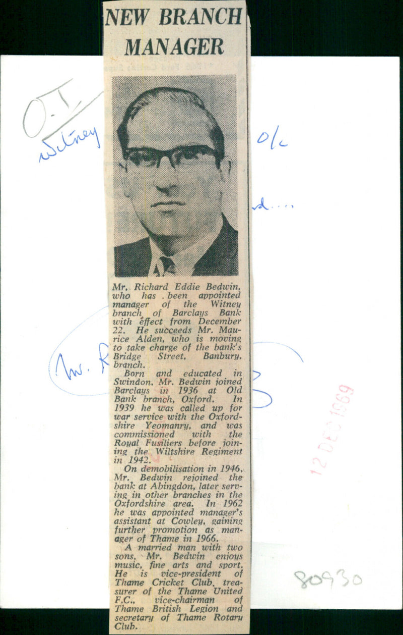 Richard Bedwin - Vintage Photograph