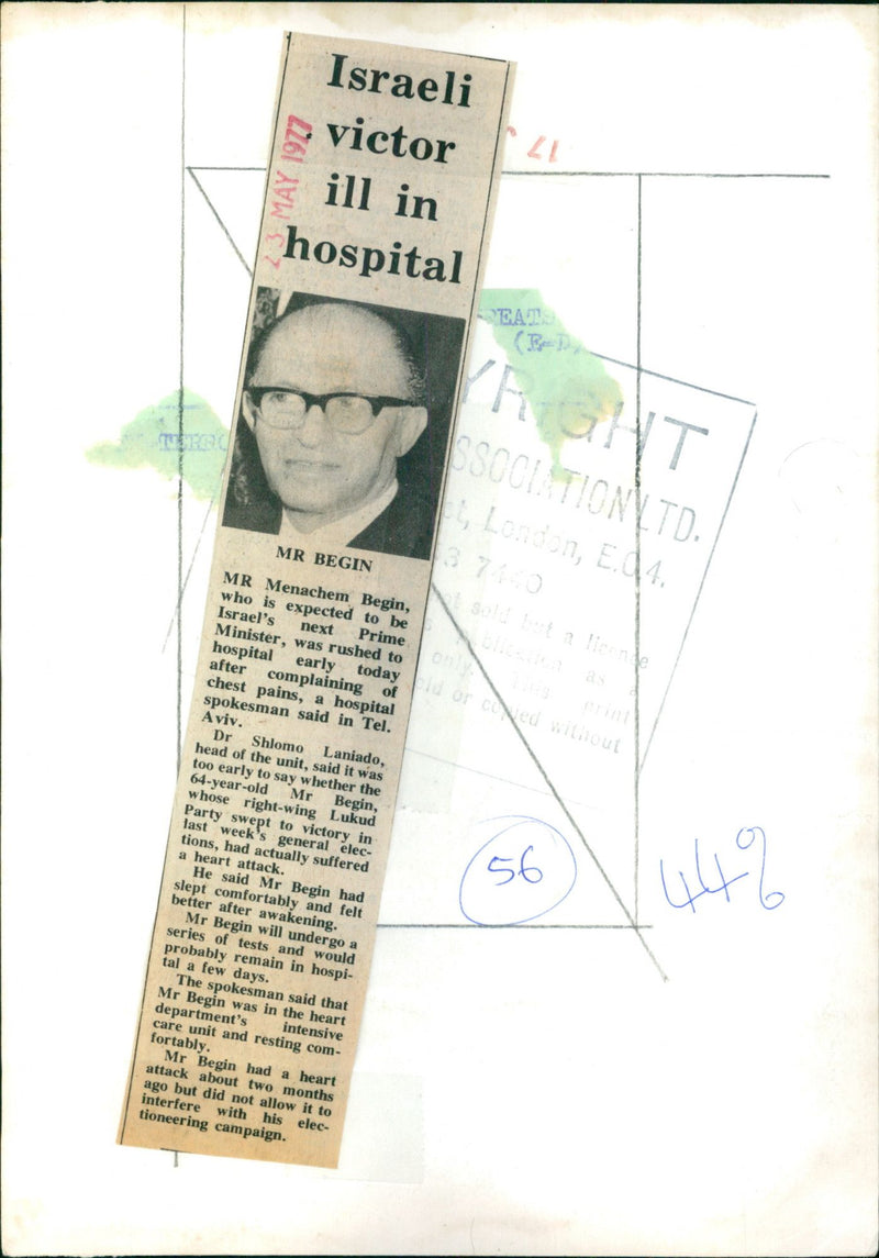 Menahem Begin - Vintage Photograph