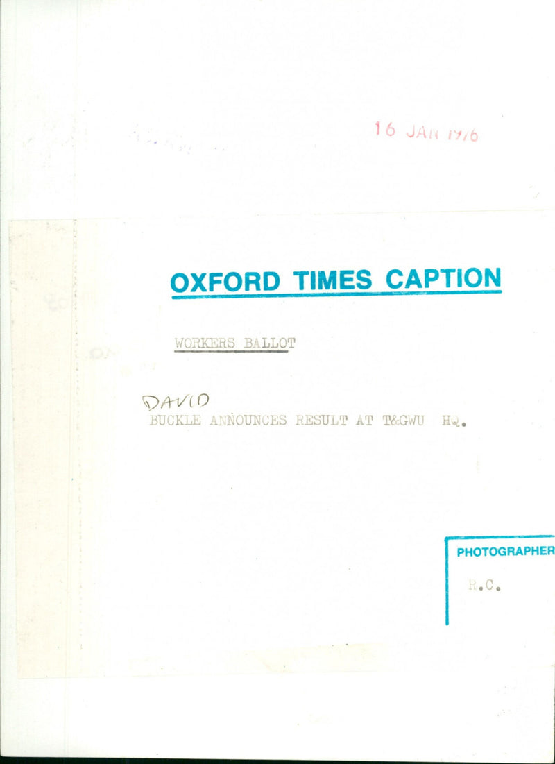 David Buckle - Vintage Photograph